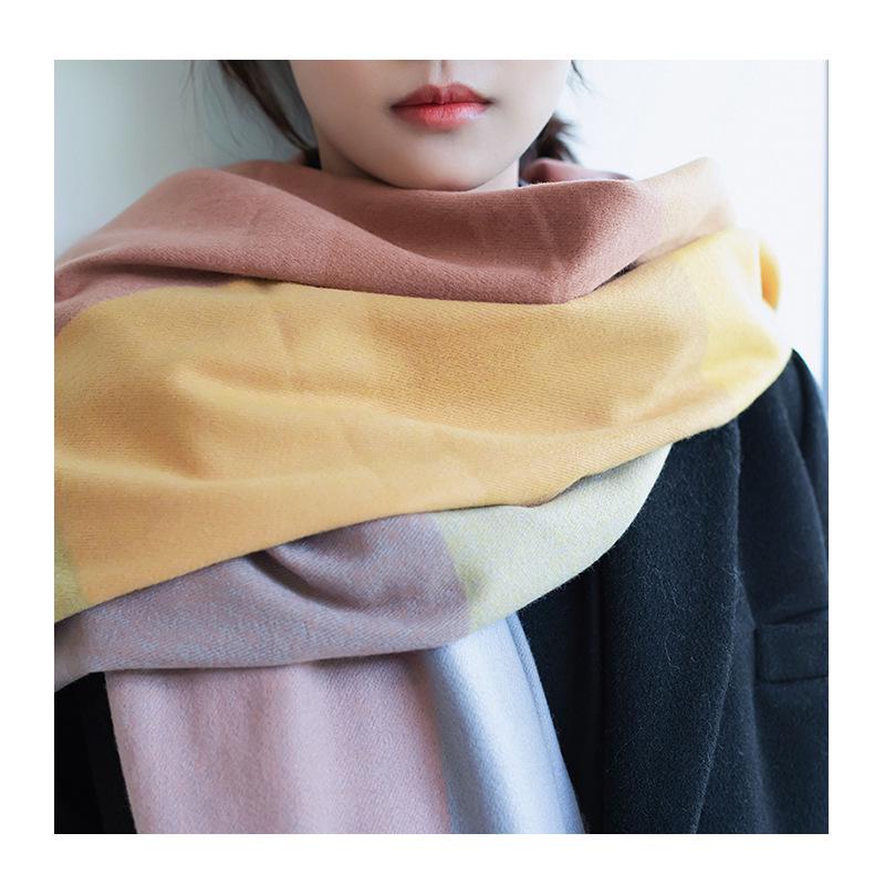 2025 new scarf women's autumn and winter thickened warm imitation cashmere large plaid scarf women's winter shawl scarf