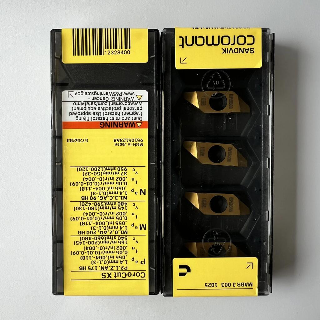 Sandvik / MABR3003 1025 / Industrial Indexable Carbide Inserts 10 Pcs