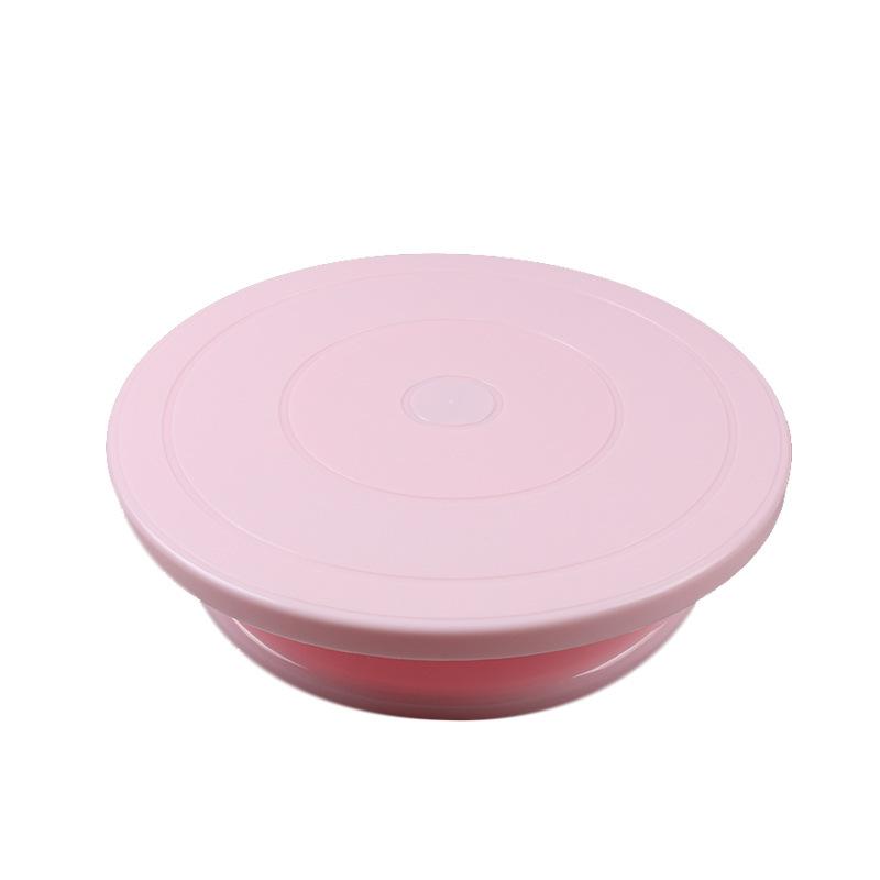 Rotating Cake Turntable Pastry Round Cake Plate Nonslip Bottom Revolving Decorating Stand 360 Degree Revolving Cake Base Scraper