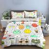 Cute Doodle Icons Pattern Bedding Duvet Cover Set  (1*Duvet Cover 2*Pillowcases, without duvet insert)