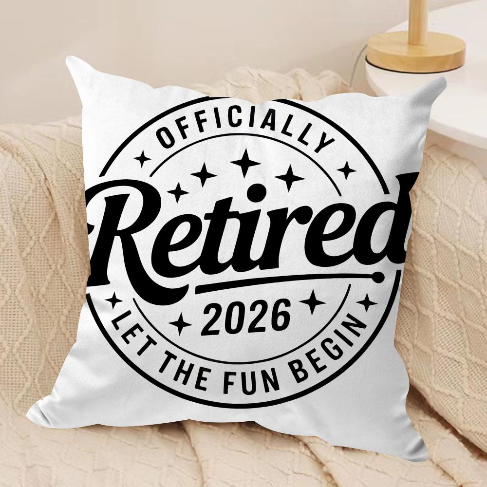Retired Gift Cushion Cover Short Plush Double-Sided Print Square Throw Pillow Covers Sofa Home Cushion Decor