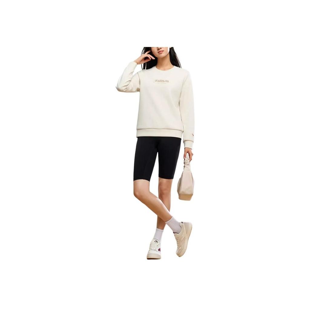 Anta Training Series Letter Round Neck Pullover Sports Long Sleeve Sweatshirt Women Sweatshirt Triumphant-Gray 162447740-2
