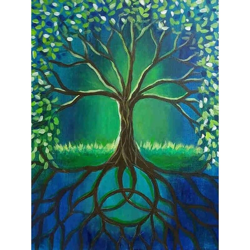 Diy 5D pictură cu diamante peisaj copac broderie cu diamant complet rotund rășină peisaj stras mozaic flori decor acasă