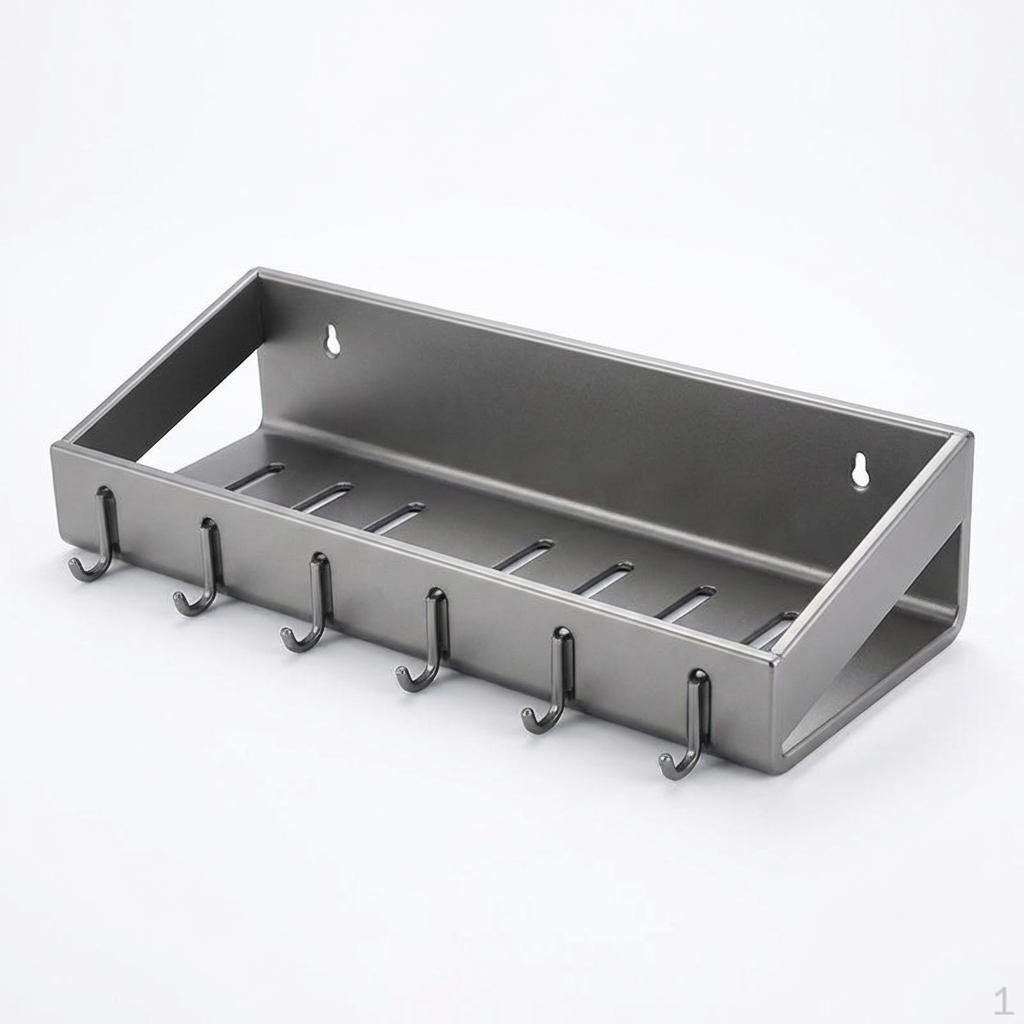 Wall Mounted Spice Rack, Rack SpaceSaving Organiser, Carbon Steel Kitchen Organizer
