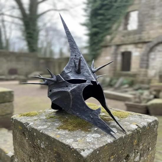 Witch King Helmet, Nazgul Helmet Steel Ringwraith Helmet, Black LOTR Cosplay Helmet Medieval Fantasy Armor