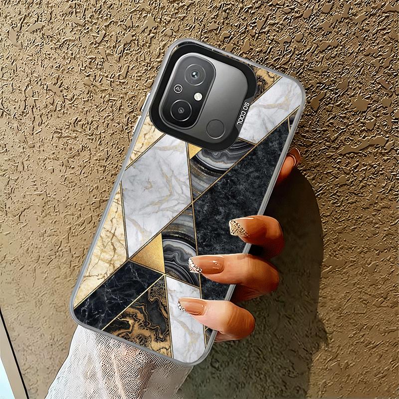 Geometrisches Marmormuster Stoßfeste Handyhülle für Xiaomi Poco X7 X6 X5 X3 Pro F7 Ultra M8 Redmi 15C 15 14C 13C 12C 10C 13 12 10