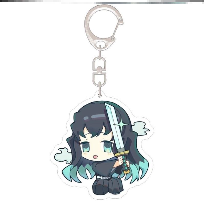 Keychain Pendant Anime Demon Slayer Kimetsu No Yaiba Kamado Tanjirou Double Sided HD Bag Pendant Gift For Fans Cosplay Props Jewelry Gift