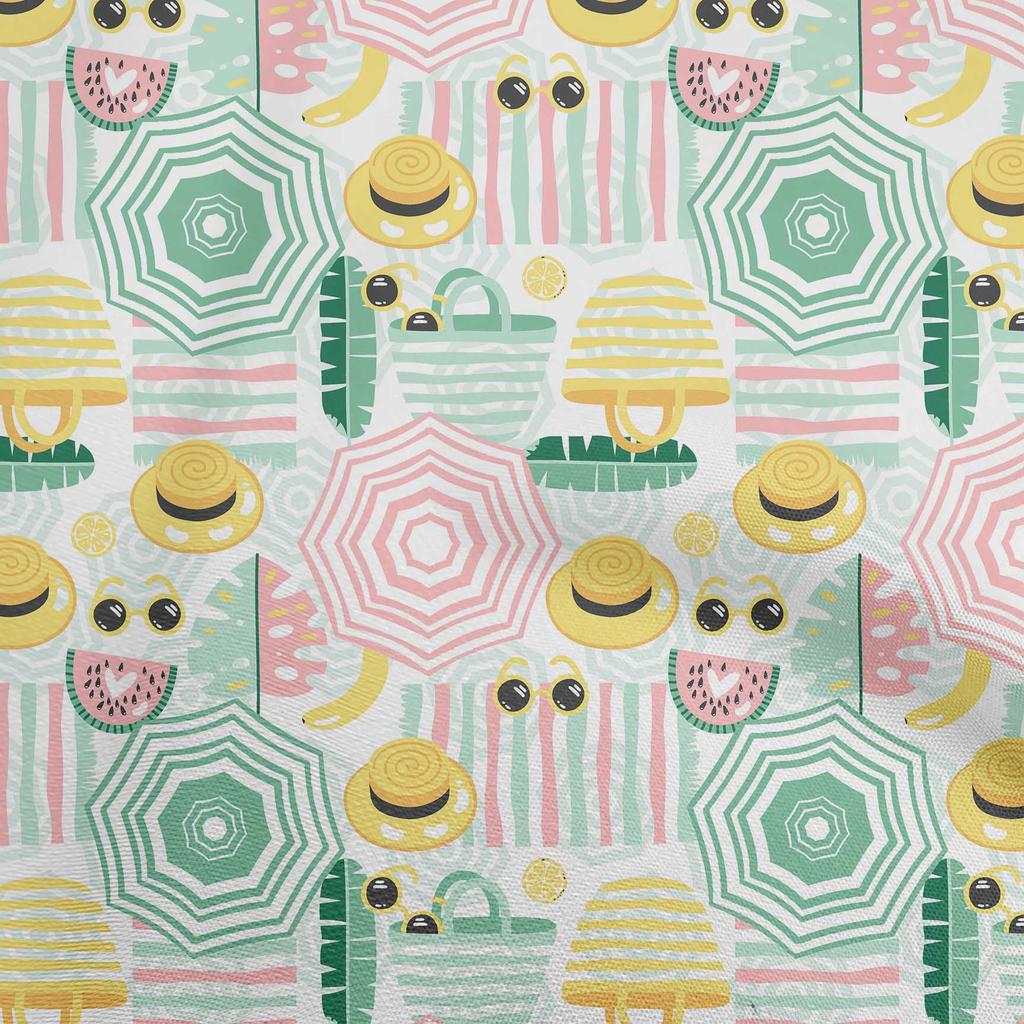 oneOone Cotton Flex Grün Stoff Strandkleid Material Stoff Druckstoff Meterware 40 Zoll