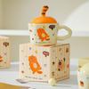 Fun Kitten Mug with Lid Office Cute Ins Ceramic Water Cup Personalized Creative Gift Cup