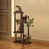 Walnut 4-Tier Bamboo Wood Plant Display Shelf
