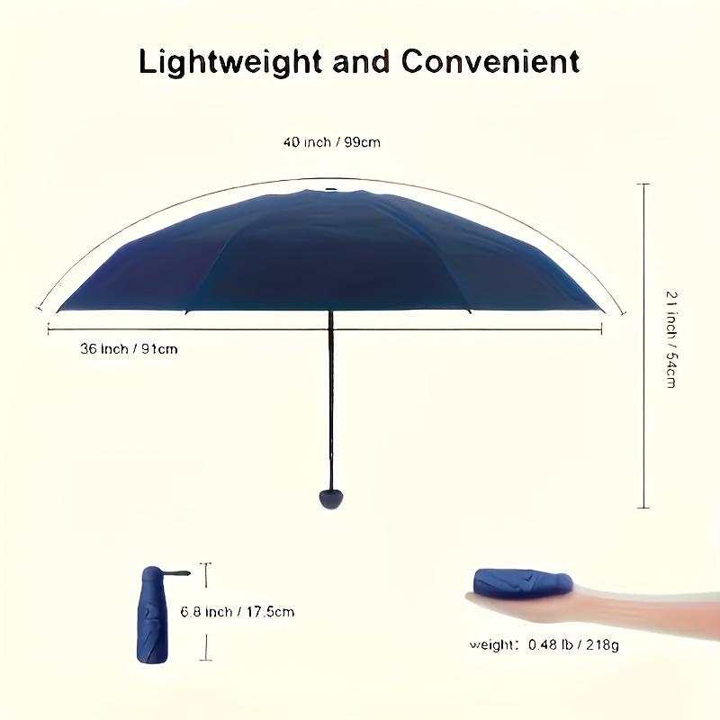 Mini Pocket Folding Umbrella Ultra Lightweight Compact 6-Rib Travel Umbrella Sun & Rain Parasol