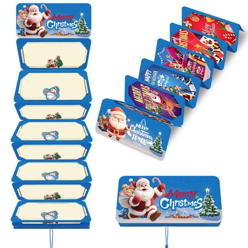 New Santa Claus Christmas Cash Gift Envelope Christmas Tree with 10 Slots Folding Banknote Card Christmas Red Envelope