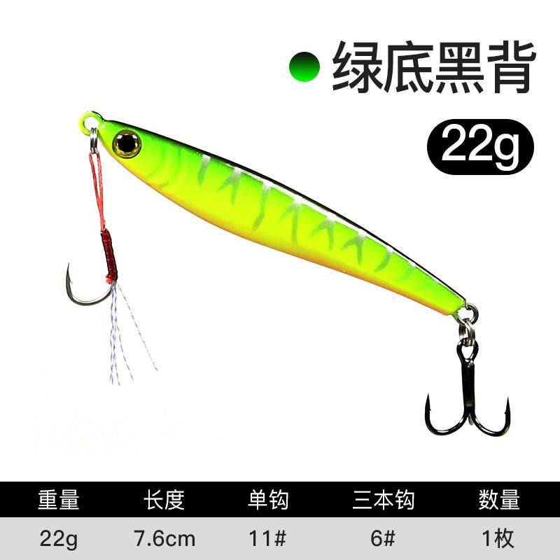 Big Plum Shark Lure Double Hook Long-Throwing Iron Plate Lure Gold-Plated Sequin Bass Pike Artificial Hard Bait