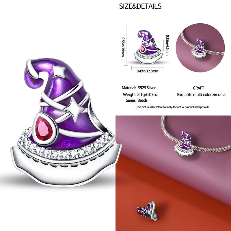 New Coppering Halloween Witch Skeleton Bat Charm Chain Beaded Fit Original Bracelet Diy Ladies Jewelry