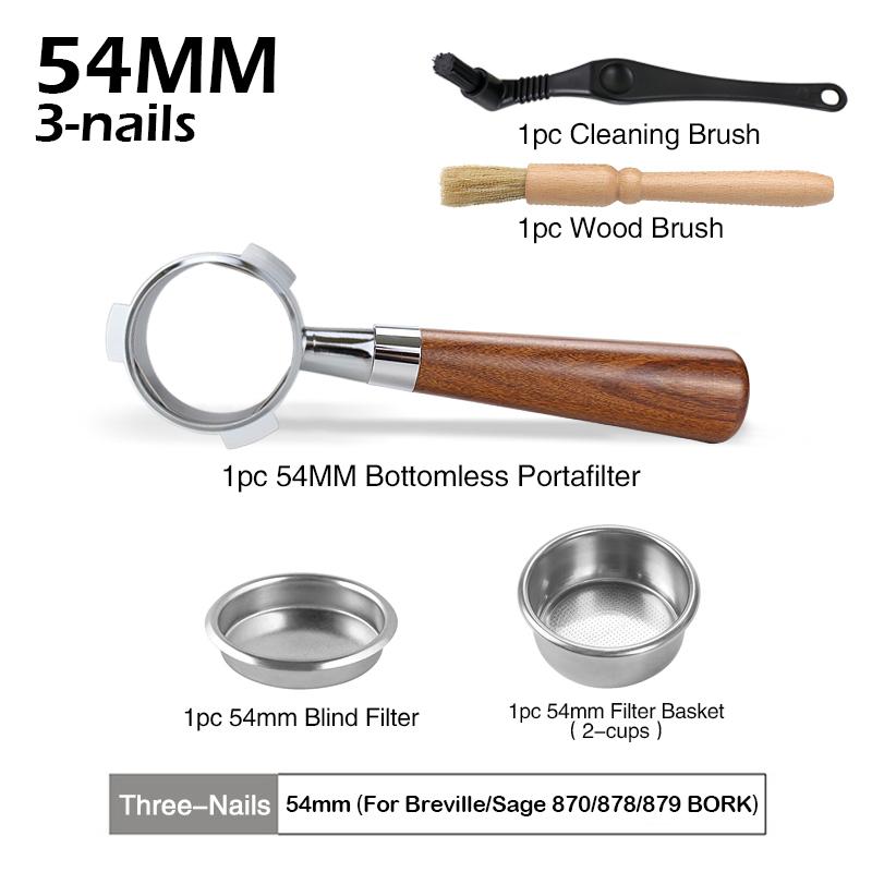 54MM Coffee Bottomless Portafilter For Sage Breville 870 878 880 Replacement Filter Basket Espresso Accessory Barista Tool