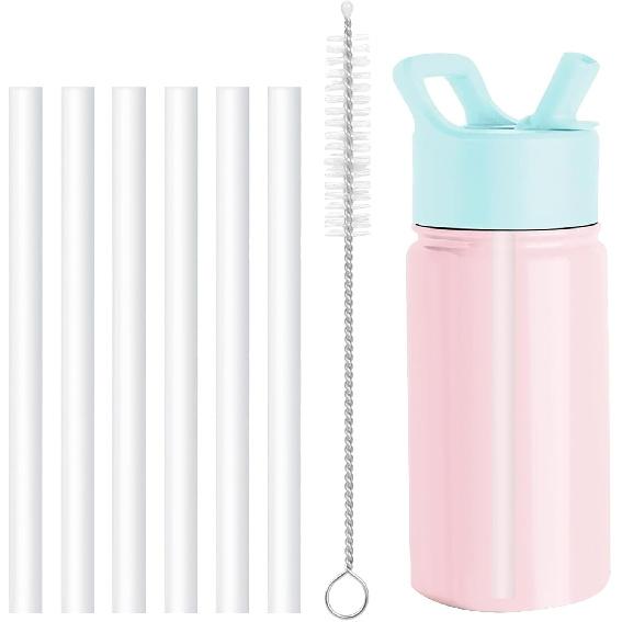 Replacement Straws Compatible with Simple Modern Kids Water Bottle 14oz-6Pack BPA-Free Straws and 1 Pack Brush