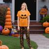 Print Cute Family Set Pajamas, Home Clothes, Family Set Short Sleeve Top Pants Set