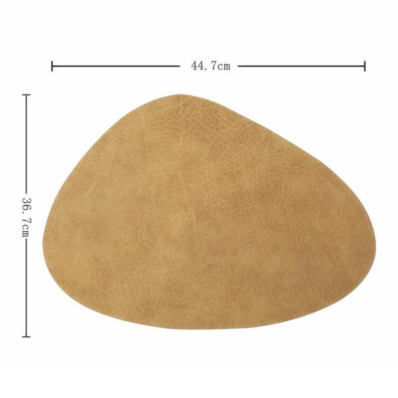 Trendy Irregular PU Leather Placemat And Coaster Waterproof And Oil-Proof Table Mats Western Restaurant Heat-Insulating Mats