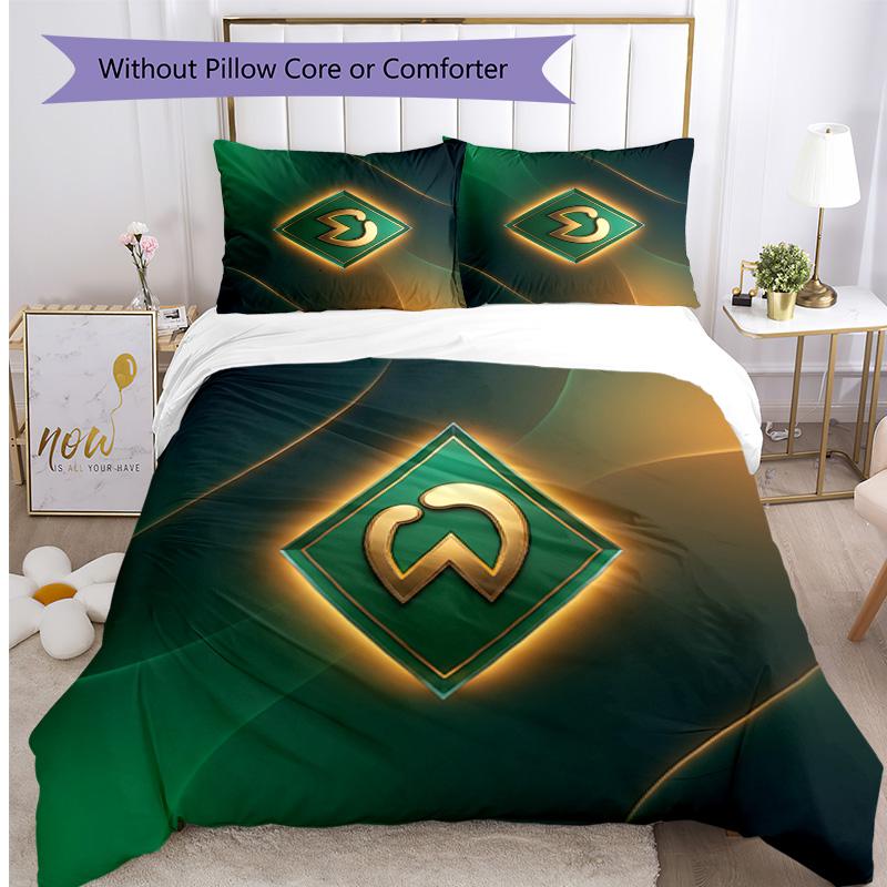 Set Lenzuola 3 Pezzi Stampato Werder Bremen, Comodo Set Copripiumino per Camera da Letto Amico della Pelle