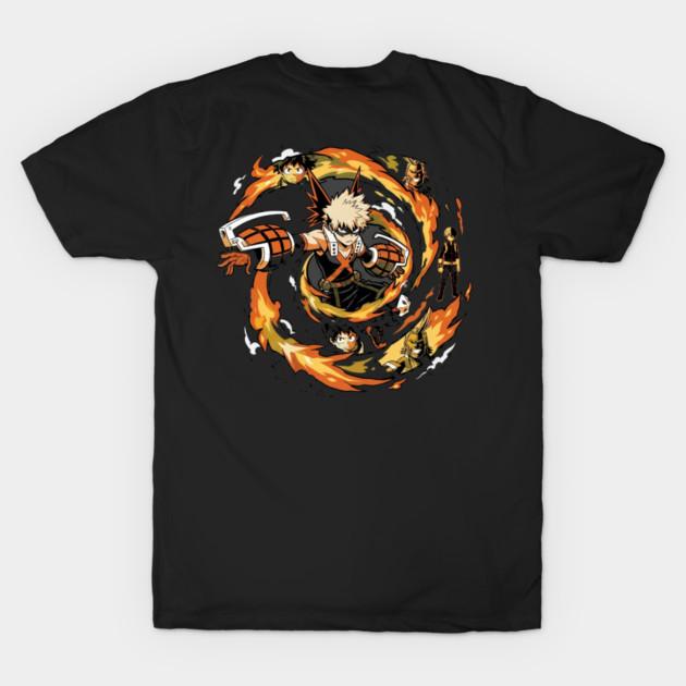 Asian Size Cotton Unisex Tshirt Print T-shirt Bakugo Action Composition C T-shirt No-Cut Print Regular Fit