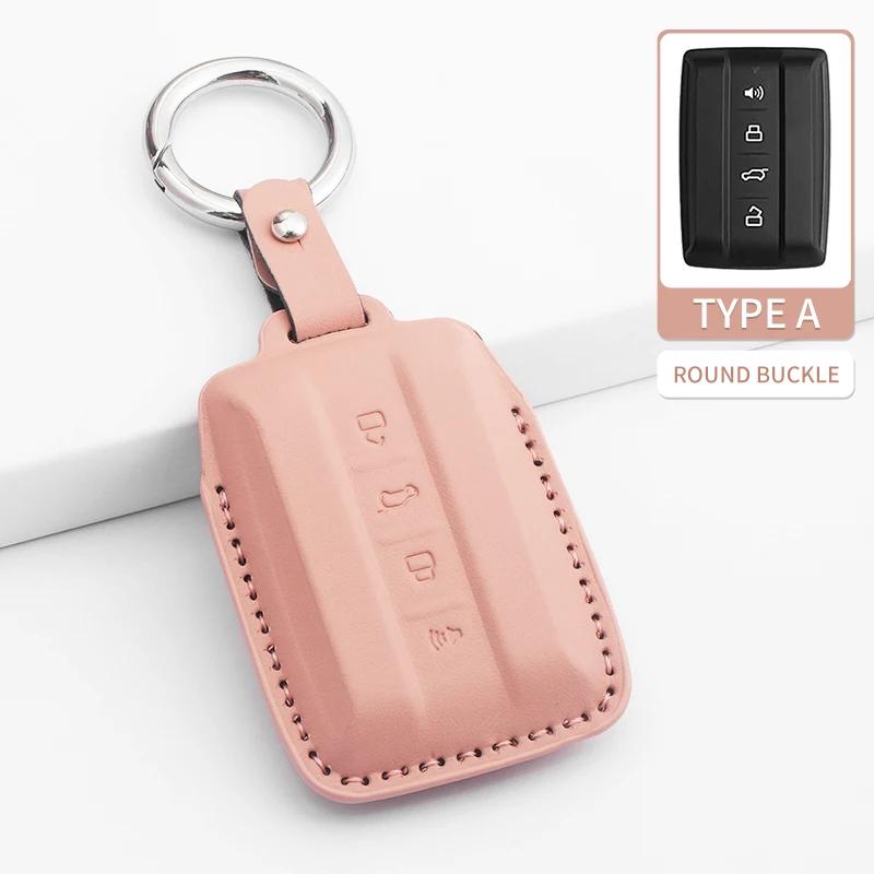 PU Leather Car Key Case Cover Fob For  Tank 300 Tank 500 Keyless Protective Shell Holder Keychain Accessories