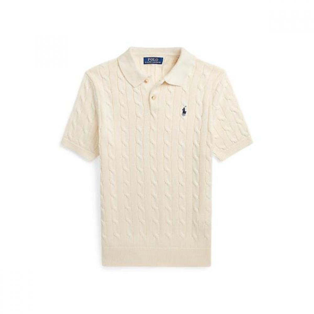 Polo Ralph Lauren Men Cable Knit Cotton Polo Collar Sweater  Mnposwe1n820015101 XS