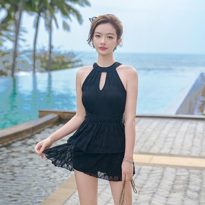 

One-piece Swimsuit Female Fairy Sweet Pure Desire Small Breasts Gathered To Cover Her Belly Show Slimming Hot Vacation XL