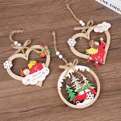 2D Weihnachts-Schneemann-Dekoration, Weihnachts-Holzschmuck, Feiertags-Heimdekoration