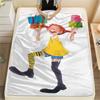 1PC Pippi Longstocking Print Flannel Blanket, High Quality Comfortable for All Seasons, Home Decor, Warmth and Comfort, Perfect for Christmas Gifts115