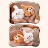 Puppy Plush Keychain with Pull-String Wagging Tail Cute Squeaky Cat Stuffed Toy for Bags Backpacks Soft Huggable Interactive Birthday Gift for Kids
