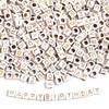 100pcs A-Z Acrylic Letter Square Beads Gold Color 6mm Large Hole Loose Bead for DIY Bracelet Necklace Jewelry Beaded Accessories