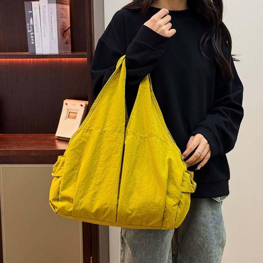 

Casual Nylon Shoulder Bag Multi-Pocket Versatile Commuting Handbag Large Capacity Tote Bag Outdoor зелений