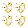 Pack of 4 Unique Claw Prong Style Rings Setting Durable Rings Blank Support Tray