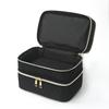 Borsa da Trucco a Tre Strati Transfrontaliera: Borsa da Viaggio Ampia, Alta e Portatile per Cosmetici di Alto Valore