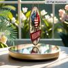2D Flat, 1pc Vintage Patriotic Heart Metal Wall Sign - 7.87-Inch Flag & USA Map Heart, Waterproof Fade-Resistant / Decoration Suitable for Porch