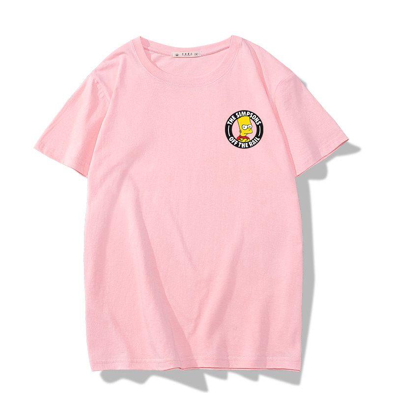 Fashion Disney Cartoon Simpson Oversized Tshirt Summer Blouses Ladies Unisex White Tees Tops Short Sleeve Blouses Women YK Tshirt