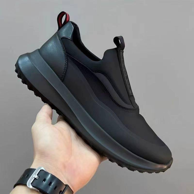 Men's shoes four seasons high-end breathable casual shoes platform-soled trendy shoes low-top men's round head super soft sports shoes