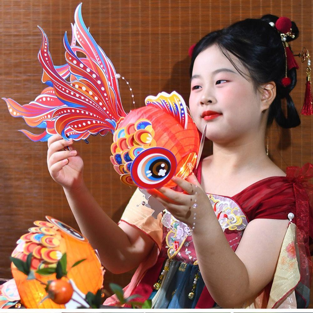 

Ancient Middle Autumn Festival Lantern DIY Glowing Handheld Lantern Mid-Autumn Festival золотий