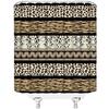 Leopard Print Shower Curtain African Animal Leopard Skin Pattern Stripes Patchwork Creative Art Home Bathroom Decor Fabric Curtain with 12