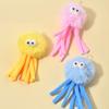 Hanging Fluffy Octopus Cat Toy Interactive Self Play Cat Teaser with Bell Soft Plush Octopus Toy with Elastic String for Indoor Kitten Chasing Playing