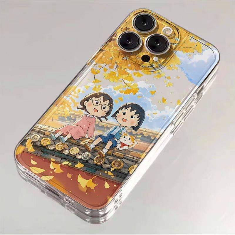Cartoon cartoon Maruko suitable for iPhone16Promax mobile phone case 15 transparent 14 all-inclusive 13 girls