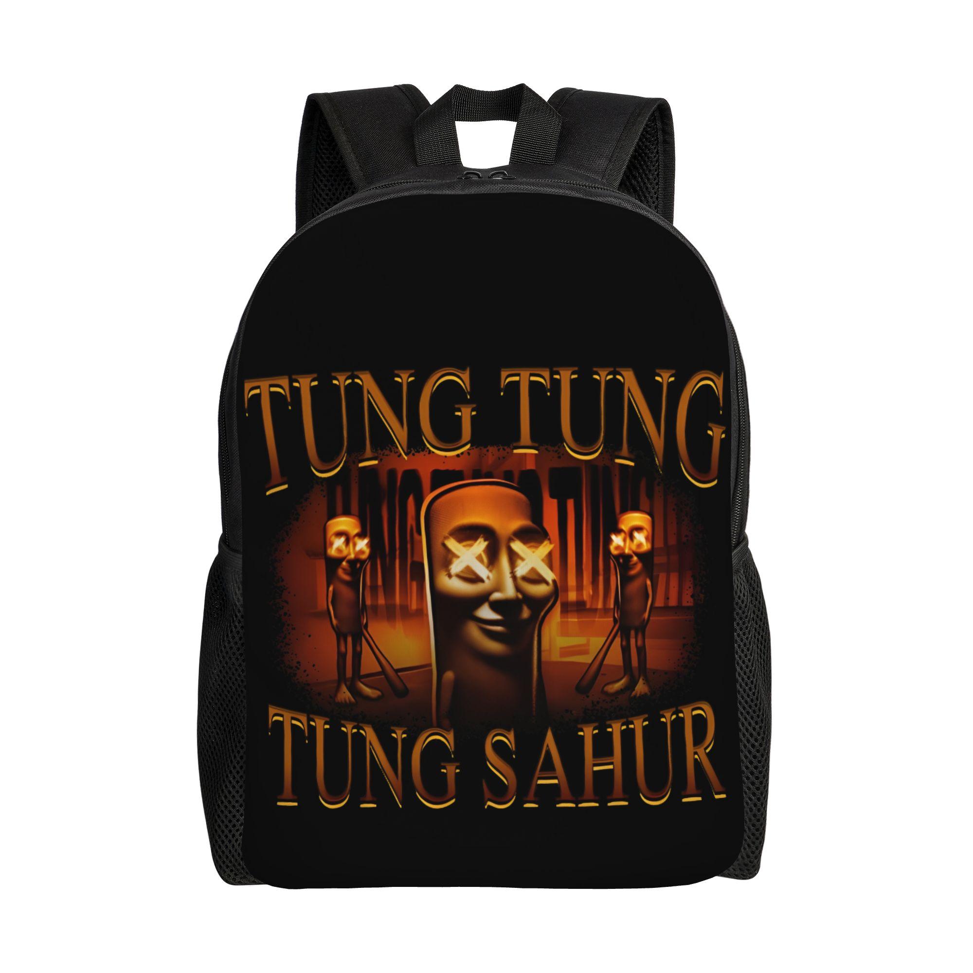 Tung Tung Tung Sahur Rugzak voor Mannen Vrouwen Casual Middelbare School Dagrugzak Italiaans Hersenkronkel Meme College Canvas Tassen Cadeau