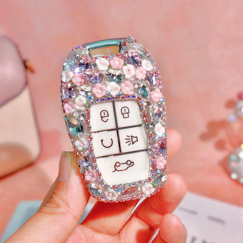 Rhinestone Car Key Shell for Southeast DX7/DX3/DX5/A5/Yi Wu - Fashion Goddess Bag Buckle