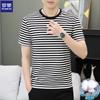 ROMON Herren Casual gestreiftes Kurzarm-T-Shirt