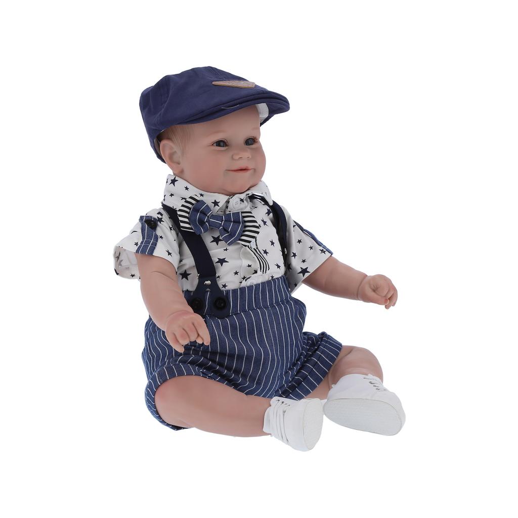 60cm Weicher Körper Flexibel Niedlich Reborn Babypuppe Lebensecht Junge Säugling Puppe Spielzeugsammlung