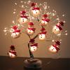 Snowman Garland String Lights Battery Operated LED Holiday Lighting Christmas Decor for Indoor Outdoor Tree
