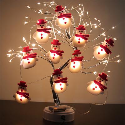 Snowman Garland String Lights Battery Operated LED Holiday Lighting Christmas Decor for Indoor Outdoor Tree