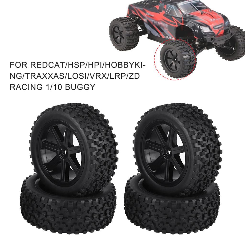 4pcs 1 10 RC Truck Rubber Tire Wheel Tyre for ZD Racing Buggy Crawler Car Black