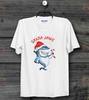 Christmas Santa Jaws Funny Xmas Reggae Shark Art Gift Unisex T Shirt B773