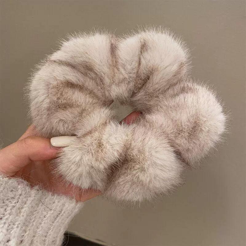 1 pezzo Fascia per Capelli Grande per Coliche Corda di Peluche Imitazione Visone Retrò Elastico di Alta Gamma Corda per Capelli da Donna Copricapo